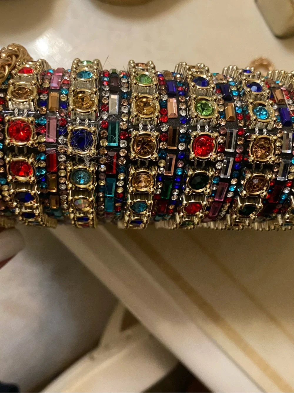 Embellished Multicolor Crystal Evening Bag